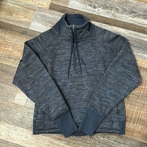 ATHLETA Altitude Sweatshirt Grey Heather  Polartec 1/2 Zip, Sz Small Petite